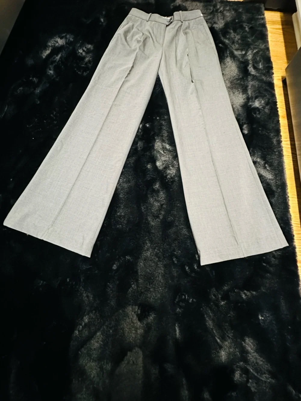 Michael Michael Kors Gray Wool Blend Wide Leg Trouser Pants Size 2